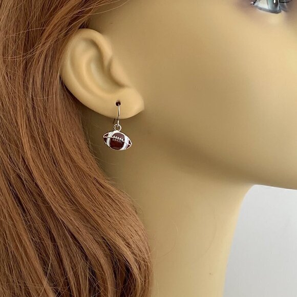 Football Dangle Earrings Womens Girls Sports Jewelry Gifts Handmade USA - Picture 3 of 6